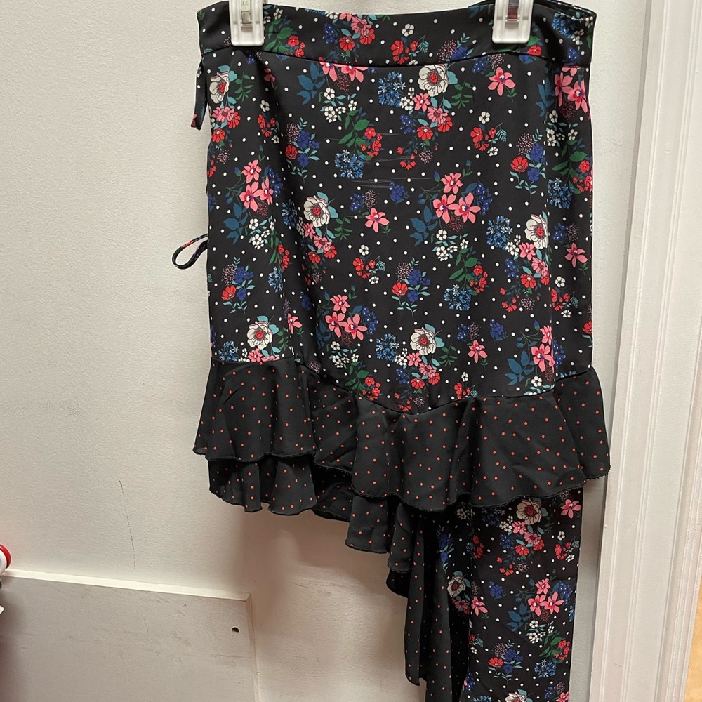 Asymmetrical floral skirt